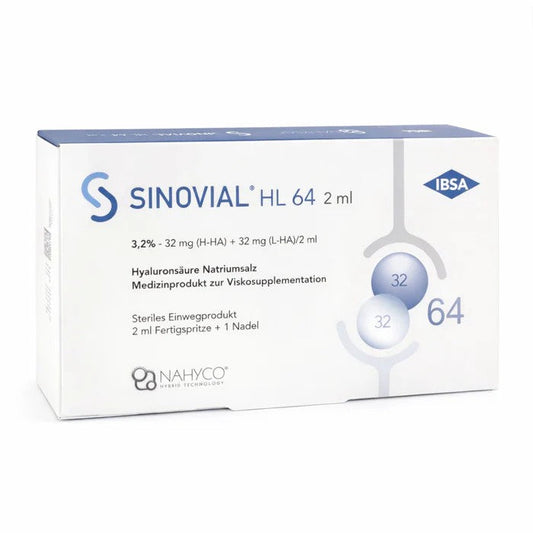 IBSA Sinovial HL 64 Gelenkspritze mit 2ml Hyaluronsäure für Gelenkinjektionen bei Arthrose, von IBSA Institut Biochimique SA
