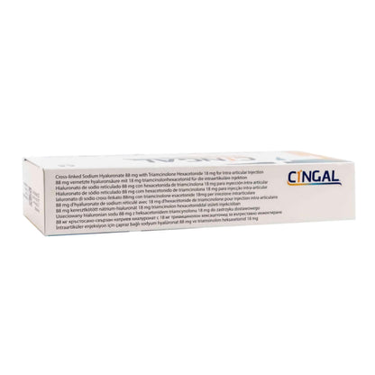 Hyaluronsäure- und Triamcinolon-Injektion in Spritze für Arthrose, von Plasmaconcept AG, 4 ml, sichtbar in der Injektionsspritze