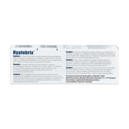 Hyalubrix Gelenkspritze mit 30mg/2ml Hyaluronsäure von Fidia Pharma, sterile Fertigspritze für Gelenkbehandlung