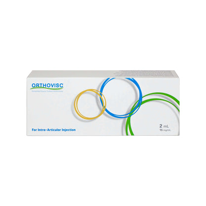Orthovisc 30mg 2ml Hyaluronsäure-Injektion von Plasmaconcept AG, Verpackung mit Injektionsspritze für Arthrose-Gelenke