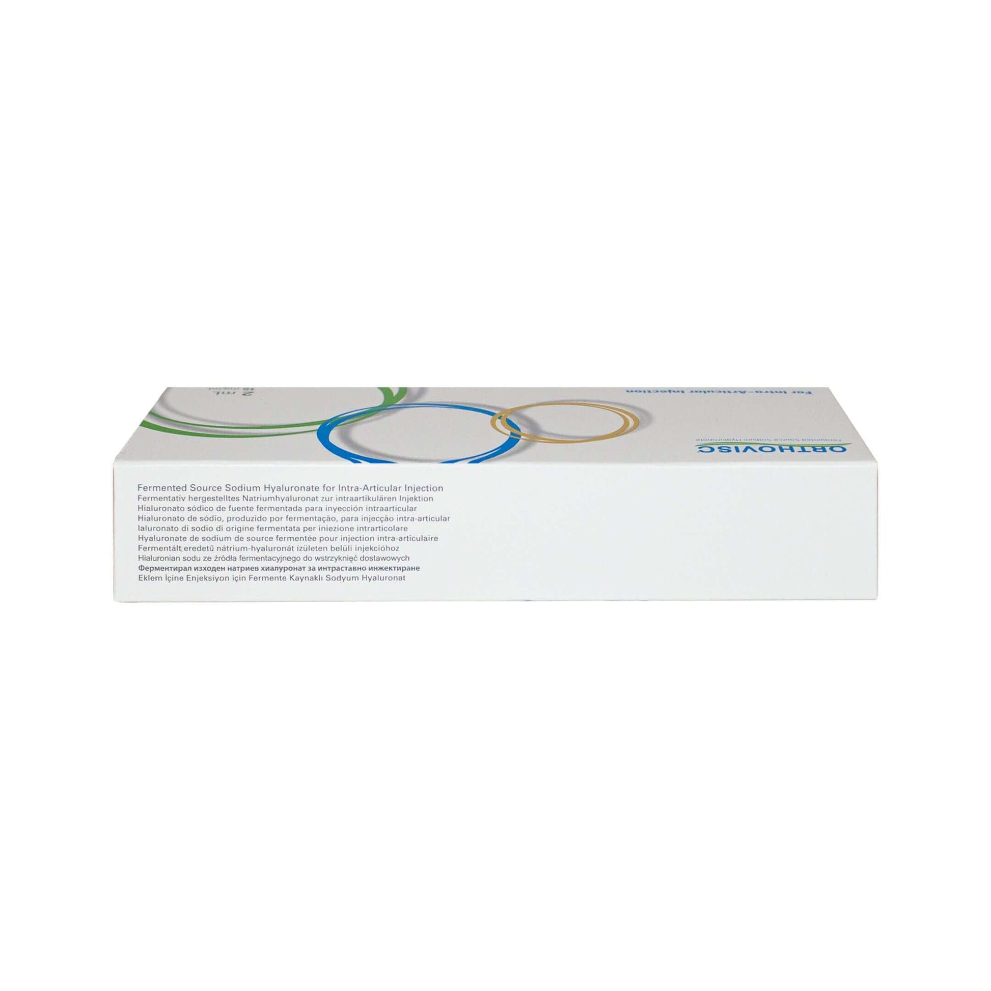 Orthovisc 30mg 2ml Hyaluronsäure-Injektion für Gelenke bei Arthrose, injiziert in eine Spritze, sichtbar in der Verpackung