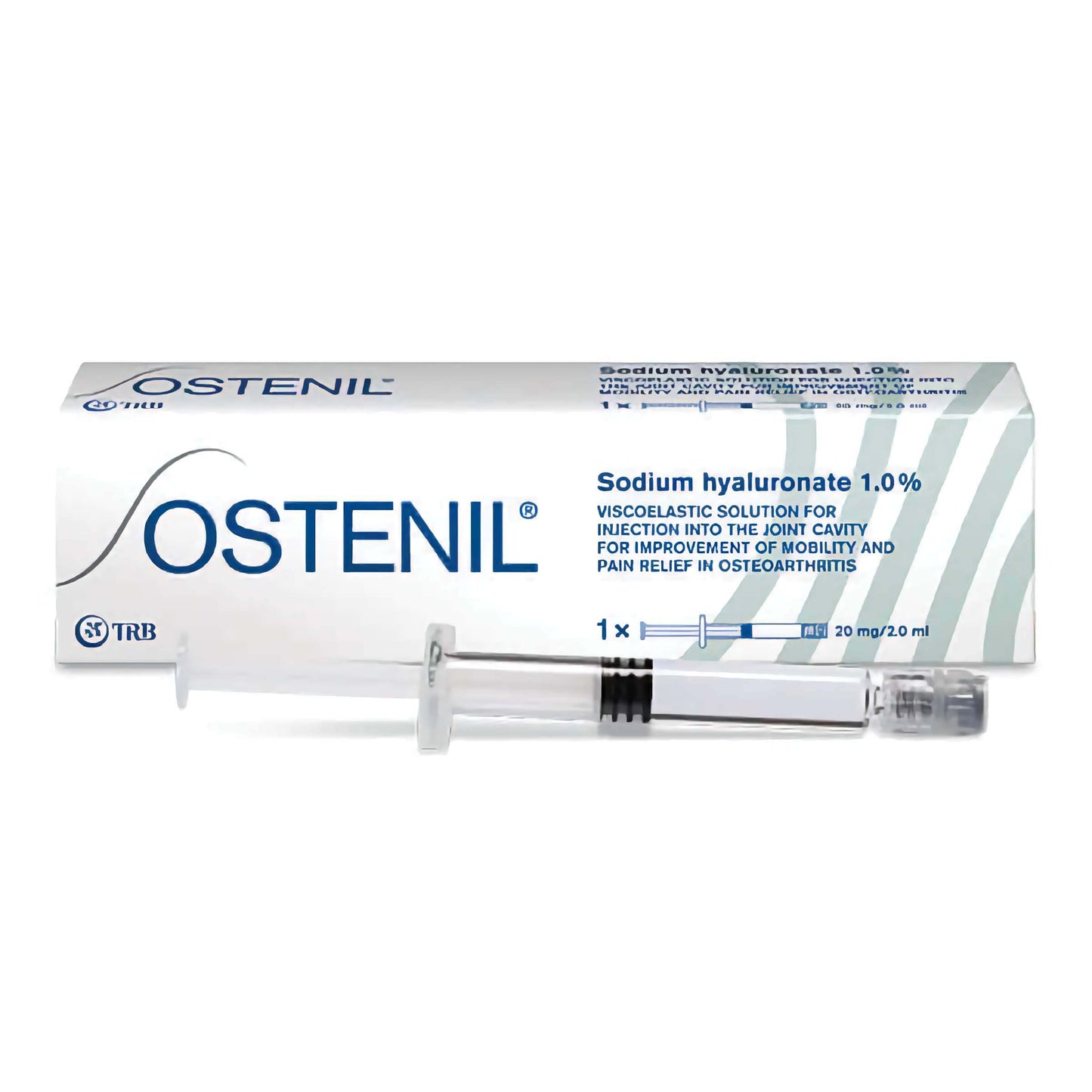 Ostenil 20mg/2ml Hyaluronsäure Gelenkspritze von TRB Chemedica AG, intraartikuläre Injektion gegen Gelenkschmerzen.