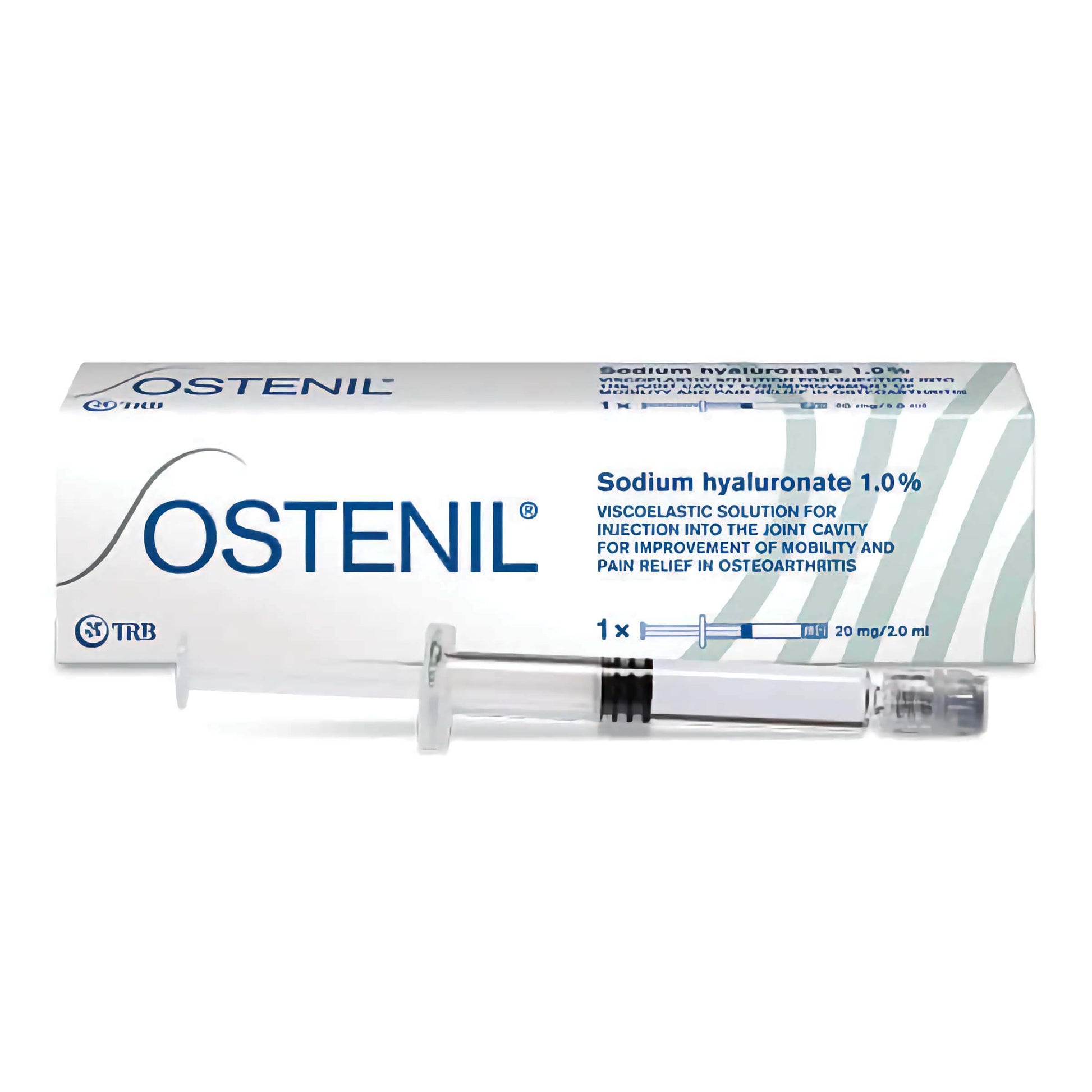 Ostenil 20mg/2ml Hyaluronsäure Gelenkspritze von TRB Chemedica AG, intraartikuläre Injektion gegen Gelenkschmerzen.